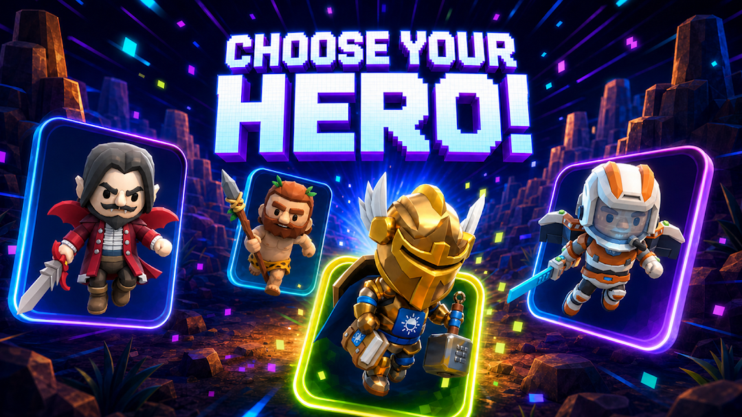 PixelBox official artwork: choose your hero